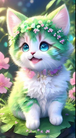 ? Realistis? shaggy? ?Kitten dressed?? an cheeks? full bodyesbian? Non-human? ssmile? sparkle eyes? Minitary? Sit on a branch? lying down?In pink?Left????Funny?Left Side?Look to the left