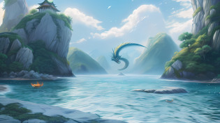 A dragon?Dragon Dragon Dragon? Dragon centered, Dragon Art, majestic japanese dragon, inspired by Noriyoshi Ohrai, Dragon in the background, Chinese Dragon?The dragon is in the middle?A quarter of the article