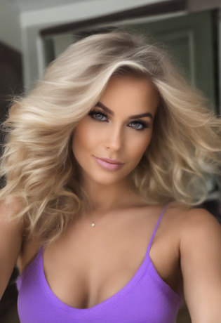 Arafed woman with matching tank top and panties, fille sexy aux yeux bruns, cheveux blonds et grands yeux, selfie of a young woman, Les yeux dans la chambre, Violet Myers, ohne Maquillage, maquillage naturel, Look directly into the camera, Visage avec Artgram, dezentes Maquillage, Superbe photo du corps entier, dans la chambre, Fission