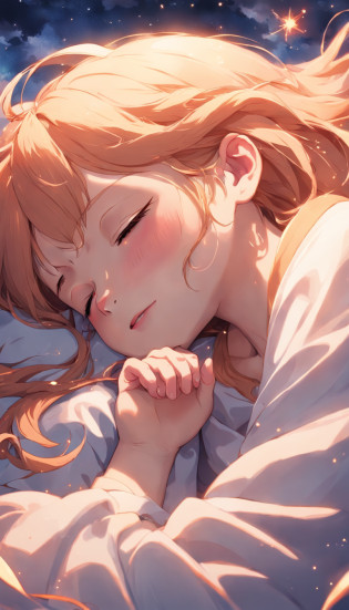 ?masterpiece, Highest Quality, MovieSteel, 1woman, Cloud Girl, Floating in the sky, close-up, brightness, happiness, Warm and soft lighting, sunset, Sleeping, Sleep on your stomach, sleep, eyes closed. (sparks:0.7)