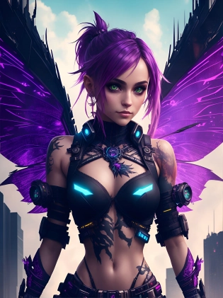 upper body front view shot, portrait, cinematic shot, dynamic pose, centered, Carne Griffiths, small stature, tiny, happy, energetic, elegant, flying in the cyberpunk city, wearing fantasy priest garb, detailed accessories, fairy wings, long hair, ultra detailed, ultra detailed intricate cyberpunk city background, ((2D illustration, 2D vector art, 2D digital painting, 2D flat color, 2D art, contrast, detailed pencil stroke, detailed brush stroke, perfect anatomy)), (((neon light reflection, detailed light reflection, city light reflection, ultra detailed reflection, head light reflection))), cinematic lighting, studio lighting, dynamic lighting, neon light, volumetric lighting, masterpiece, professional work,