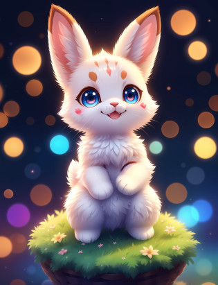 Cute little bunny with different colored eyes? tchibi? adolable? Logo design? Cartoony? movie light effect? 3D vector art? Cute and quirky? Fantasyart? Bokeh? handpainted? digitial painting? gentle illumination? Isometric style? 4K ???? photoreal render? High level of detail clean? Vector image? Photorealistic masterpiece? professional photoshooting? simple space background? flat white background? isometry?vibrant vector