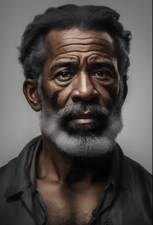 arafed man with a beard and a mustache looks into the camera, foto do retrato de um homem velho,  with several indigenous necklaces with colored seeds on the neck, vestido com uma blusa branca surrada, ( blusa branca) (camisa branca), retrato ultra detalhado, retrato corajoso, color photograph portrait 4k, retrato do homem velho, retrato impressionante, retrato premiado, retrato premiado, fotografia retrato realista, retrato hiperdetalhado, inspirado em Lee Jeffries, retrato de alta qualidade, Retrato bonito de um desesperado