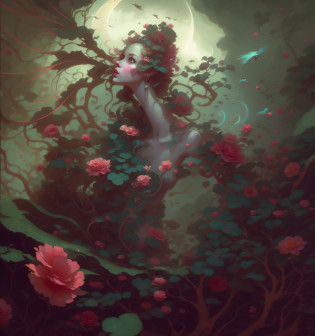 painting of a woman with a strange face and a flowery dress, peter mohrbacher'', peter mohrbacher style, peter mohrbacher c 2 0, peter mohrbacher digital art, peter mohrbacher artstyle, style of peter mohrbacher, artgerm julie bell beeple, art of wlop and greg rutkowski