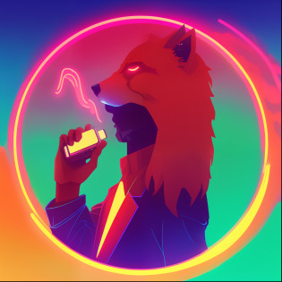 Imagem de um homem de terno falando ao celular, an anthropomorphic wolf, an anthropomorphic cyberpunk fox, Non-style art by Joshy Sly, inspirado em Wolf Huber, anthropomorphic wolf, anthropomorphic wolf male, anthropomorphic coyote male, ( ( ( Synthwave ) ) )