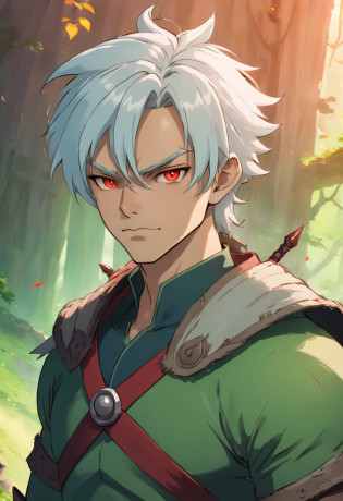 half orc, green skin, male, close up portrait, fantasy look, rpg character, medieval fantasy, white hair, red eyes, 1.90 height, muscolar, half-body shot, scars, ((Taper Haircut + Brushed Up man's hairstyle)), black boots, fullbody ((fullbody)), 20years, muscolar body
