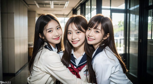 (8K?Raw photography?top-quality??masterpiece:1.2)?ultra-detailliert?ultra res?(hyper reality?)ultra-detailliert?ultra res?(realisitic?Real Photographics:1.47)??Hugging each other?Leaning closer??Fantastic lighting?Hugging??????de pele branca?Fair-skinned female proofreading?heart mark?A corridor full of hearts?heart mark?An ultra-high picture quality?Stylish lighting?Beautiful female proofreading reflecting in light?amazing detailed?Beautiful girls in very detailed?Faces with different patterns?Different face patterns?Each hairstyle has its own characteristics?Farbe?Hairstyle?Farbe?Hair color?Circle of Angels?Having a conversation in a classroom at school?Brown hair shining in the light?One has a ponytail??Modern cute high school girl?very detailed faces very detailed eyes?Very realistic skin? extremely detailed fingers, highly detailed nose, highly detail mouth, perfect anatomia, Highly detailed sailor suit?highly detailed back ground,After school?Smiling school girls are gathered in the hallway of the school?They are hugging each other in uniform?Light from bright windows illuminates the classroom?The details of their hair and uniforms shine through.?, famous Japan idol, cute little, Realistic body, de pele branca, glistning skin, Slim body, Long straight hair, (Blunt bangs:1.2), two young women in school uniforms hugging each other in a hallway, two japanese schoolgirls posing, nixeu and sakimichan, TWICE, Seifuku, sakimichan, JK Uniform, wearing japanese school uniform,