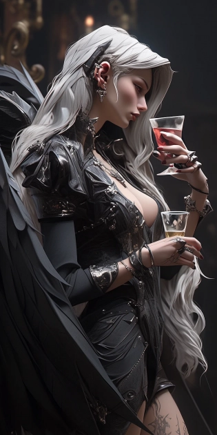 Through the barren, skinny streets she crawls Then in the gilded halls he drinks a glass of wine Is it her fault that life is full of duplicity Good luck angel, is poverty satan, ZBrush