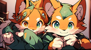 Style picture of a squirrel, Sly smile, commission on furaffinity, Portrait of a squirrel, fursona art, furaffinity commission, cute smiling??? Squirrel supplement, A squirrel, Anthropomorphic squirrel, adorable expression, fursona furry art commission