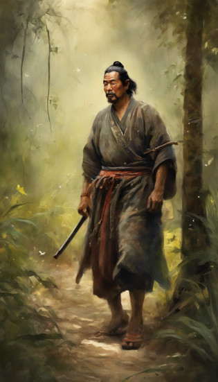 tmasterpiece, Handsome old samurai walking through the jungle among fireflies, (Alto detalle: 3 s), rough face, piel natural, Alta calidad, NSFW, ojos hermosos, (Caras y ojos detallados), (la cara: 1 2), ruido, extra, Realphotos, ....PSD, lamp film photography, foco n�tido, Contrasted lighting, Aspectos detallados, High resolution 8K, incredible details, Realista, professional photo shoot, 8K UHD, SLR camera, soft illuminaotion, Alta calidad, Film particle, Fujifilm XT3