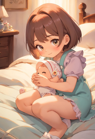 (best quality,highres,ultra-detailed),extremely detailed facial expression:1.1,nervous expression:1.1,worried expression:1.1,woman,adult diaper,high-quality adult diaper,taking off skirt,revealing skirt,checking diaper,smug doll,smiling doll,smug face,baby print on diaper,curious woman,careful examination of diaper,looking closely at diaper,meticulous inspection of diaper,concerned expression,meticulously crafted doll:1.1,realistic doll:1.1,playful expression:0.9,doll with vivid colors,artistic doll,realistic face,soft fabric texture,extraordinary attention to detail:1.1,beautifully designed doll,soft and comfortable material:0.9,cotton fabric,precise texture,matching crib in the background,soft lighting,subtle shadows,artistic lighting,emphasizing doll and woman,professional photography style,precise lighting angles,vintage color tone,gentle warm lighting,creating a comforting atmosphere,sophisticated composition,attention-grabbing central focus,storybook-like scene,happiness and security in motherhood.