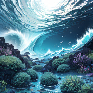 Ridiculous resolution?A high resolution??tmasterpiece?1.4??Hyper-detailing?Underwater world?trench?tidal waves?Currents?
