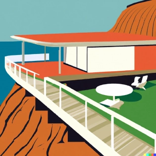 Richard Neutra malibu beach house pop art