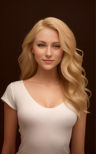 Blonde woman with long hair and blue eyes posing for a photo, beautiful blonde girl, beautiful blonde woman, blonde beautiful young woman, young beautiful woman, beautiful young woman, blonde Frau, junge blonde frau, blonde and attractive features, beautiful model girl, beautiful girl model, beautiful female model, Blonde girl, langes, Glatt blondes Haar, beautiful blonde hair, a girl with blond hair, Sorrisos, kleine Nase, big boobs, rotes Oberteil, Sitzen am Sandstrand, Fernblick auf eine neonbeleuchtete Stadtlandschaft, mit Autos, speeding over high-speed lines, eine Spur aus Neonlicht hinterlassen.