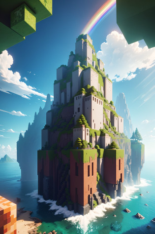 best quality,ultra-detailed,realistic,minecraft scene,blocky characters,cuboid shapes,colorful landscape,dynamic lighting,fantastic creatures,mining and crafting,adventure,exploration,vibrant colors,depth-of-field effect,breathtaking view,block-building game,endless possibilities,open world,immersive experience,building structures,redstone engineering,magical potions,combat with monsters,treasure hunting,rainbow block,underwater exploration,giant trees,towering mountains,player's inventory,caves and caverns,biomes and landscapes,peaceful sunset,survival mode,creative mode,gameplay experience,dynamic weather,emergent gameplay,8-bit sound effects