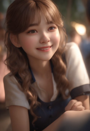 (8K), (Best Quality: 1.2), (Realistic), (Photorealistic: 1.37), Ultra High Definition, 1 Girl, Cute, Smile, Closed Mouth, Beautiful Details, Beautiful Nose, Full Body, Wet Hair, Colossal Dalsefo, Pork, School Uniform, Thighs