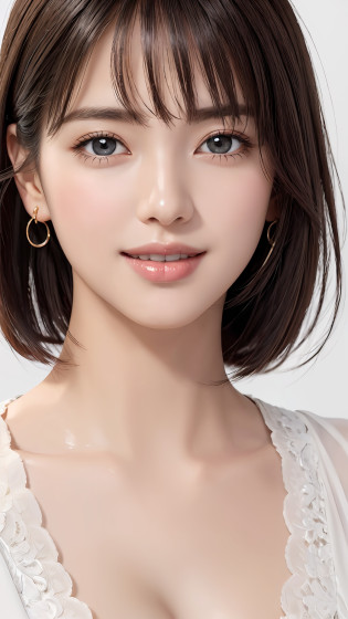 (Masterpiece:1.3), (8K, Photorealistic, RAW Photography, Best Quality: 1.4), Japan People, (1 Girl), Beautiful Face, (Realistic Face), (Black Hair, Short Hair:1.3), Beautiful Hairstyle, Realistic Eyes, Beautiful Details, (Realistic Skin), Beautiful Skin, Attractive, Ultra High Definition, Ultra Realistic, High Detail, Golden Ratio, (Fatal Face:1.2), Look at the Beholder,Smile, Open white shirt,middle chest,standing,hands on hips,one beautiful woman shouldered out shirt,(Open all buttons:1.1), big breasts, deep cleavage, top quality, masterpiece, illustration, very delicate and beautiful, very detailed, CG, unity, 8K wallpaper, amazing, fine details, highly detailed CG Unity 8K wallpaper, huge file size, very detailed, high resolution, Handsome Detail Woman, Highly Detailed Big Eyes and Face, Amazing Detailed Eyes, Face Light, (Best Illustration: 1.1), Ultra High Resolution, (Photoreal: 1.1), (Photoreal: 1.2:1.1), Realistic Face Proportions, Slender, Smile, (Makeup: 0.4), (Fluffy Light Colored Eyes: 1.21), Light Colored Eyes, Round Eyes, Look at the Beholder, Dark Brown Hair, Earrings, necklaces, hairpins, (irregular irregular skin defects, veins, wrinkled pores on the skin: 1.2), white background, (bokeh: 1.4), very short hair, short bob, oil on skin, oil on the face, gloss on the skin, gloss on the face, gloss on the lips, gloss on the chest, gloss on the chest, glossy skin, smile, smile, beautiful teeth, beautiful bangs, beautiful collarbone, long neck, big eyes, clear eyes, Clear double eyelids, ears out, outrageously cute, overwhelming beauty, highlights in the eyes, thick bangs, bangs