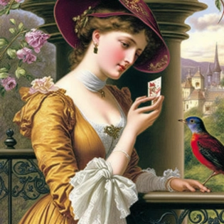 Victorian pastimes greeting card. Victorian era in England. highly detailed, Raphaelite, high quality, ultra realistic --v 4 --q 2