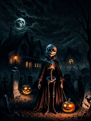 Jack Skeleton, Pumpkin King, Gothic , Graveyard, (by Tim Burton , "Nightmare Before Christmas":1. 1), High Detail, Spooky , Gloomy Illumination, <lora:add_detail:1>, 16k, UHD, HDR, (Masterpiece:1. 5), (best quality:1. 5)