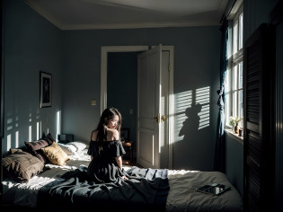 ???A room in a dimly lit apartment?38 talented beauty?back?shed tears?Melancholy face?shadowy?A space of light and shadow?Vast space?(A masterpice?best  quality?best  quality?Official art?Beautifully Aesthetic:1.2)?(38 talented beauty:1.3)?intensely detailed?a scene from a movie?dark ambiance?highestdetailed?(Zentangle:1.2)?(Dynamic Pause) ??Abstract background?1.5????1.2???Many colors?1.4??Behind?back?sorrow?Crying?Tears?Crying