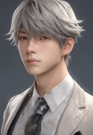 A close-up of a man in a suit and tie, shinji, shinichi sakamoto, Shinji Ikari, yukito kishiro, inspired by Hisui Sugiura, aramaki shinji, yukio - e, tsubasa nakai's style, inspired by Matsumura Goshun, miura kentaro style
