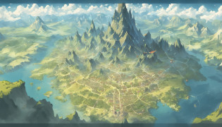 The continent is divided into five?game map, Hyrule, Ancient Fantasy Regional Map, Highly detailed map,Detailed Map, Height Map?world map?Isekai Map?Map of the Kingdom?Otherworldly Adventure?mountains and rivers?K HD?meticulous?Ground View?Spread up?pixel art