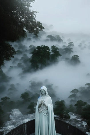highly detailed marble and jade sculpture of a female necromancer, volumetric fog, Hyperrealism, breathtaking, ultra realistic, unreal engine, ultra detailed, cyber background, Hyperrealism, cinematic lighting, highly detailed, breathtaking , photography, stunning environment, wide-angle,