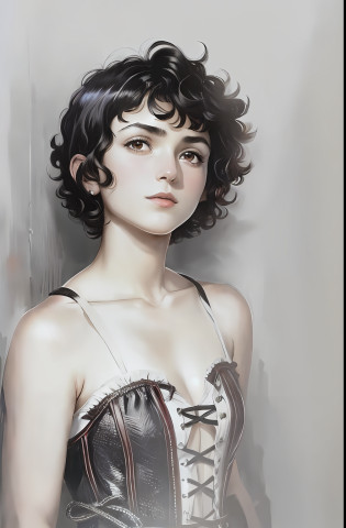 a color photo of a girl (young 