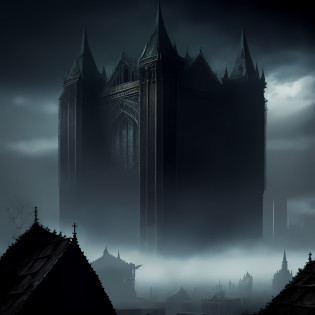 arafed gothic gothic gothic gothic gothic gothic gothic gothic gothic gothic gothic gothic gothic gothic gothic gothic gothic gothic, gothic fog, dark gothic cathedral, neo-gothic concept, cyberpunk cathedral, inside an gothic dystopian, gothic epic library concept, gothic church background, dark fantasy city, scary gothic architecture, gothic cathedral, gothic atmosphere, cathedral background, gothic castle, gothic epic library