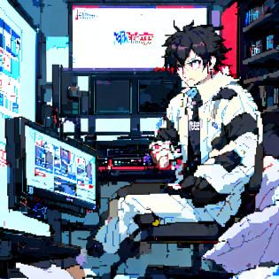 anime character sitting in front of a computer desk with a monitor, official studio anime still, official anime still, trigger anime artstyle, key anime art, badass anime 8 k, inspired by Okumura Masanobu, still from tv anime, anime key visual�, official anime key media, style of madhouse studio anime, key art anime sharp focus