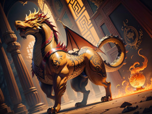 There is a golden dragon?There is a fish on the back, chinese dragon engrave, Chinese Dragon, smooth chinese dragon, Golden dragon, fire lion, a majestic gothic indian dragon, chinese dragon concept art, colored illustration for tattoo, ancient chinese ornate, mythological creatures, digital painting of quetzalcoatl, majestic japanese dragon, Dragon, asian dragon as latte art