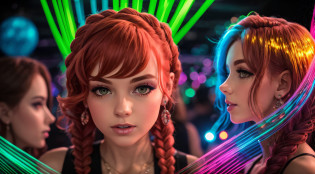 meNINAS KIDS RED-HAIRED BRAIDS, um close up de uma bola de discoteca com uma luz de Discoteca ao fundo, Disco, festa da discoteca, Celebrando, Denis Velleneuve, mais detalhes, clima de festa, Discoteca do Oculto, DJ, celebration, disco lighting, Disco de pictoplasma, 1 9 th, Disco Broadcast, Desclassificados, decadence, bola de discoteca, Collectible, Bolas de discoteca