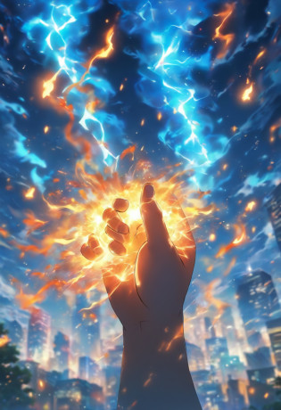 Arm with fire?Water arm?Grass arm?The elements of the electricity arm are distributed in several directions, caso de jogo,arte do jogo, collectible card art, assunto completo mostrado na foto, designed for cozy aesthetics!full art illustration, Produto eBay fofo, arte completa, !!altamente detalhado!!
