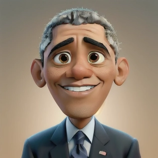 President Obama as pixar character