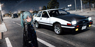 1girl, motor vehicle, parking lot, night, 
AND 1girl, motor vehicle, parking lot, night, hatsune miku, 
AND 1girl, motor vehicle, parking lot, night, detailed background, masterpiece, best quality,