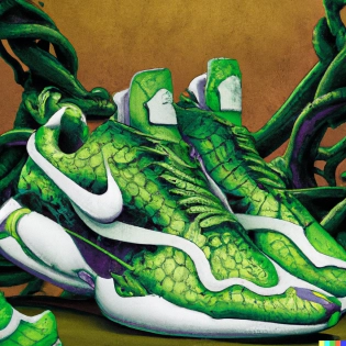 a stunning interpretation of nike Kobe Basketball shoes bright green, advertisement, highly detailed and intricate, hypermaximalist, ornate, luxury, cinematic, cgsociety, James jean, Brian froud, ross tran --ar 4:5 --q 2 �