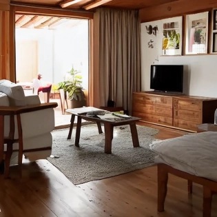 living room, wood interior