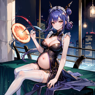 tmasterpiece, Best quality, (Detailed eyes and skin), ((Realistic)), , 1girll, Purple hair dress_Hair, golden colored_clothes, black_clothes, Blue_Eyes, Blue_sky, bblurry, bblurry_Background, bblurry_foreground, (modern_City:1.5), mediating_Breasts, Exercise_bblurry,photore_\?curly\??long whitr hair?Skysky????Full body body?Pregnant belly?Beth?Showing the belly?youthfulenergy?18-year-old girl?adolable?Two-dimensional painting style?Pregnant women with?Best quality, 8K, High quality,, hair adornments, hair-bun, Long hair, bangs, bow,  maid headdress, upper legs, Stockings, white thighhighs, cleavage cutout, Face focus, Close-up of a corpse in the distance, (Heart-shaped pupils:0.9), (Blush:0.65), (1girll, Solo:1.4), Cityscape, Blue sky, Bright sky, Sunny, holding flower, Large breasts, Detailed background, Detailed clouds,Pregnant belly?Two-dimensional painting style?(Masterpiece), Best quality, Fine details, Highest picture quality, Masterpiece,exquisite CG,1girll,Closed mouth,Brown eyes,Long hair,bangs,Bare shoulders, cleavage,(Big breasts:1.4),Bare arms,navel,Lace,a garter belt,Thighs,Loli,White pantyhose,water,hyper pregnant,Girl,SushangV4,Yae,SideBraid,Black bandeau?black lence stockings