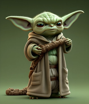 baby yoda, cbzbb, detailed, fantasy, dreamlike, surrealism, super cute, trending on artstation
