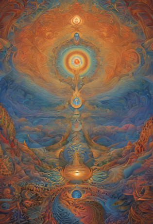 Alex Grey, hyper-detailed visionary art, Alex Grey style, Alex Grey and Romero Ressendi, highly detailed visionary art, DMT art, by Alex Grey, Alex Grey and Beksinski, vivid colors, realistic interpretations, intricate psychedelic patterns, intricate anatomical details, mind-expanding imagery, transcendent experiences, intricate brushwork, ethereal landscapes, spiritual awakenings, intricate compositions, cosmic connections, intricate line work, exploration of consciousness, dynamic visual narratives, interplay of light and shadow, intricate symbolism, otherworldly dimensions, sacred geometry, intense emotional depth, profound spiritual themes, multi-layered storytelling, vibrant and saturated hues, hypnotic textures, fusion of human and divine, intricate portraits, surreal landscapes, divine energy, vibrant expressions, intricate blending techniques, psychedelic journeys, mystical visions, serene and peaceful atmospheres, captivating and thought-provoking scenes. (Best quality, 4k, 8k, highres, masterpiece:1.2), ultra-detailed, (realistic, photorealistic, photo-realistic:1.37), HDR, UHD, studio lighting, ultra-fine painting, sharp focus, physically-based rendering, extreme detail description, professional, bokeh.
