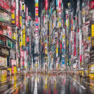 Tokyo in the rain, Canon RF 16mm f:2. 8 STM Lens, hyperrealistic photography, style of unsplash and National Geographic