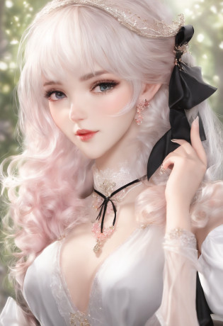 (Complete head?1.9)?meticulous portrayal of face?1 noblewoman?a matural female?Black dress long dress?(White suspender stockings+)?(high-heels)?(White stocking feet+)?Pink White Long Hair?bared  chest?Prom background? Perfect body? s the perfect face? perfect�hand? Perfect Finger? Perfect lips? perfect  eyes? Perfect background