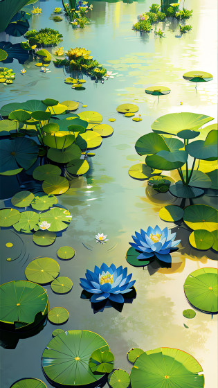 Masterpiece, exquisite, beautiful scenery deep in the lotus pond, (colourful, vivid, sunny, cool light: 1.2) lotus leaves in the pond. high quality high quality , there is a painting of a pond with water lillies and a tree, lotus flowers on the water, lotus flowers, lotus pond, lotuses, with lotus flowers, lotus, lotus flower, water lilies, lily flowers. 8 k, lotus petals, lily pads, alexey egorov, very beautiful photo, waterlily pond, waterlily pads