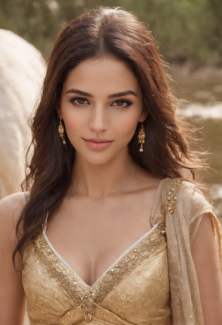 (prospective) Beautiful Egyptians, sexy hot, parfait, 23years old, straight haired, legs long and loose,,, silky golden skin (oily lighting) fleshy lips, Egyptian scarves, Jewelry and Bracelets (Photorealista:Photorealista, 8km masterpiece), Smiling: Organoleptic characteristics, (Textures and environments?Well detailed pure perfect lighting), Bathing in the river, Nile, River Bass, Poses variadas, Various poses