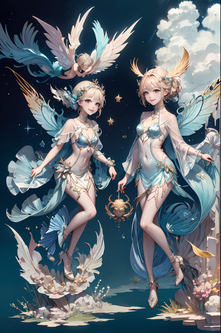 Welcome to the unknown?Angels will guide you?kindly smile?Beautiful girl with a sense of transparency?beautiful fairies?Large transparent blade?are flying?mermaids?Mare