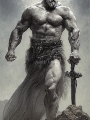 painted portrait of rugged odin, god of war, norse god, white hair, masculine, mature, handsome, upper body, grey and silver, muscular, hairy torso, fantasy, intricate, muscular, elegant, highly detailed, digital painting, artstation, concept art, smooth, sharp focus, illustration, art by gaston bussiere and alphonse mucha