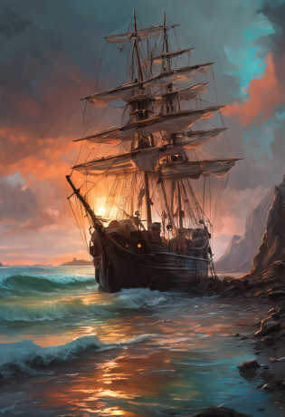 Real picture??Oil paints ??Landscape painting,acrycle painting?Brush strokes?With unparalleled realism,ultrawide,ominous skies,Sail ships,Wooden boats,Lotus,Huge waves,Starry night,Harry Potter,voluminetric lighting,Clearing,Realistic,james gurney,art  stations???Paint with oil painting??