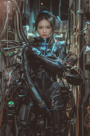 (8k, best quality, obra prima: 1.2), (real????? phototenteric: 1.37), super detail, super realism, anatomically correct, 1 cute girl, humanoid, robot, rim light, vivid detail, gorgeous cyberpunk, surreal, anatomical, facial muscles, countless cables, wires, gears entangled in the female body, microchip, silicon wear, LED, elegant, beautiful background, octane rendering, HR giger style, 8k, top quality, oblablyma, very delicate and beautiful, very detailed, gts, wallpaper, (real, photottorial: 1.37), fantastic, elaborate, obra prima, top quality, official art, highly detailed ticker Unity 8k race wallpaper, Absurdity, incredibly absurdity, whole body, correct shape of the human body, distressed face, gears, cyberpunk, blue LED, stylish and sexy futuristic spacesuit, beautiful background, (beautiful warm lighting), countless red cables entangled in legs, countless cables entangled in the body, background full of wiring, brilliant images, floor full of wiring, quite a lot of electrical wire cables