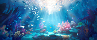 There is a painting?A fish tank?There are a lot of fish in it, closeup cinematic aquatic scene, Underwater scene, deep underwater scene, underwater with coral and fish, undersea environment, Underwater background, ocean floor, underwater scenery, background artwork, the reef, watercolor painting underwater, underwater ocean, underwater environment, jen bartel, abzu, bubbly underwater scenery, underwater scenery?8k smooth? RAW photo, Best quality, Masterpiece:1.4?Cinematic art ultra high resolution, Ultra-detailed, Hyper-realistic?Realistic rendering and detail?octane