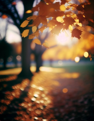 Autumn Park Photo , bokeh, Film Grain, 35mm, Kodak Portra, Lens Flare, Warm Color Palette, Light Mode --ar 4:5